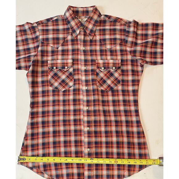 Vintage Dee Cee Pearl Snap Shirt Made in USA Plaid Western Sz 15-34 Unisex Fit - Picture 5 of 9